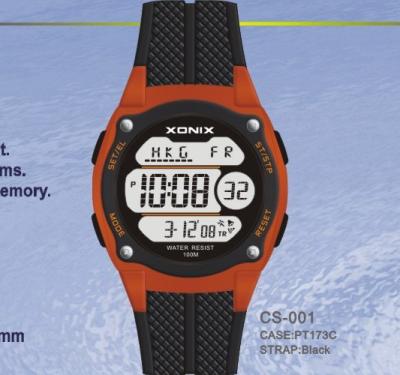 Chine Montre de Digital de quartz des sports des hommes avec le résistant à l'eau de 100M à vendre