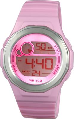 China Round Women Digital Watches With EL Light And 100m Water Resistant for sale