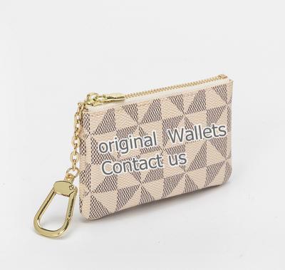 China Designer Wallet Luxury Catalog Waterproof Coin Clips Money Card Holder Checker Key Chains Designer Men Wallet Credit Card Holder for sale