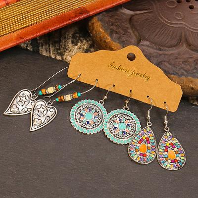 China Hot Selling 6pcs/set Boho Earring Set Material Geometrische Friendly Vintage Dangle Earrings Women Tassels Drop Earring Fashion Holiday Jewelry for sale