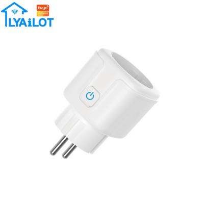 China Tuya Smart Home Installation WIFI Outlet Easy Smart APP Control EU Standard Plug with Remote Control/Timer/Power Monitoring for sale