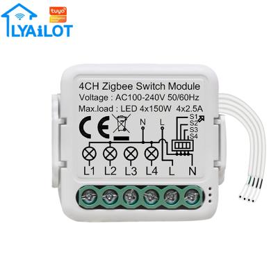 China 1/2/3/4gang Energy Monitor Funciton Zigbee Switch Module Things Smart Hub Lamp Switch Alexa Google Wireless Relay Tuya for sale