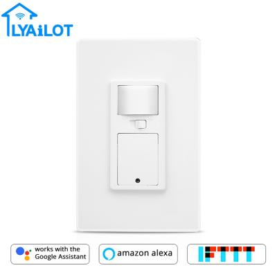 China ABS+PC Push Button Switch Microwave Detector Night Lamp Switch Lyailot Alexa Google Home Voice Control WiFi for sale