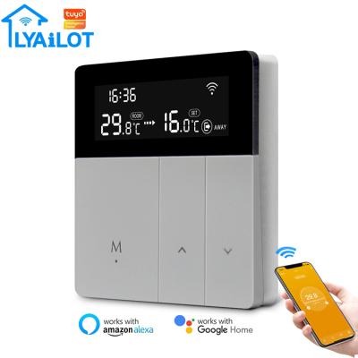 China Tuya Crystal Wifi Controller Lyailot System LCD Thermostat Smart Thermostat/HVAC Underfloor Heating Water Thermostat Switch for sale