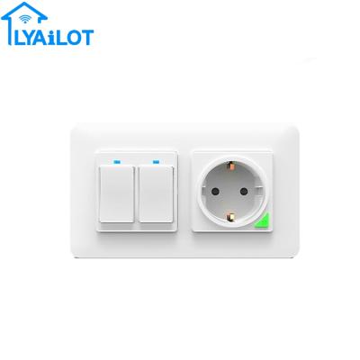 China Easy Installation TUYA New Wall Socket TUYA Switch Power Outlet Electrical Outlet Wifi Switch Smart Smart Plugs for sale