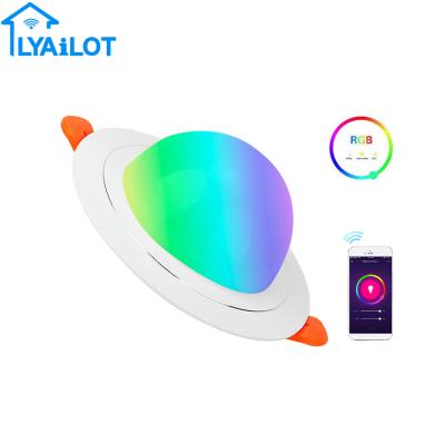 China New Tuya Smart WiFi Remote Control Downlight Factory Program Timer White Embedded Living Room Dimming Ceiling Light for sale