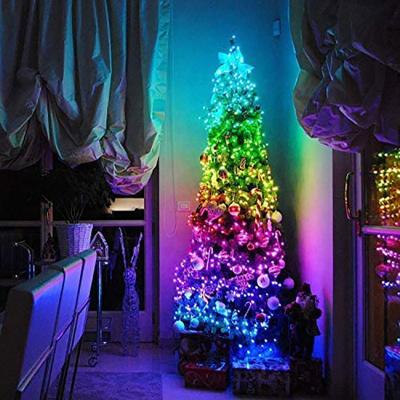 China Christmas Strip Light Smart Decoration Customized LED String Light App Control Light String Tuya 18M Christmas Multi-Color RGB LED Fairy Lights for sale