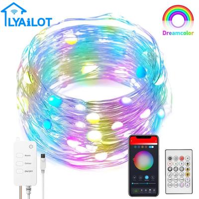 China 2021 Light Christmas Strip WiFi Christmas Lights Copper Wiring Lights Tuya Light App RGB LED String Light Smart Handlamp String for sale