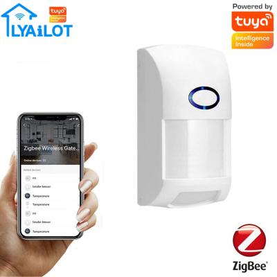 China Tuya Zigbee Plastic Wireless Infrared Detector Security Human Body Smart Life PIR Motion Sensor with zigbee gateway for sale