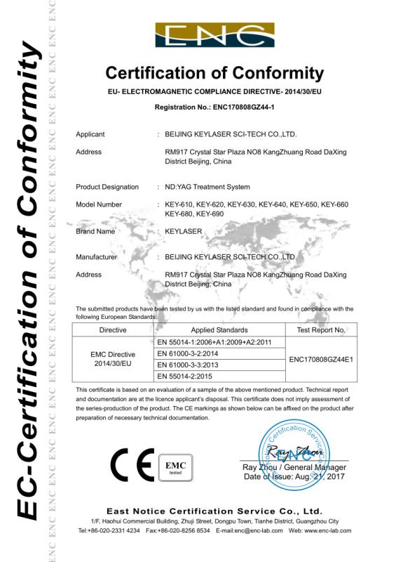 CE - Beijing KEYLASER Sci-Tech Co., Ltd.