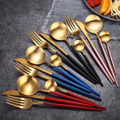 China Sustainable High Quality SS 304 Stainless Steel Cutlery Set Dinner Knife Table Spoon Tea Fork Silverware for sale