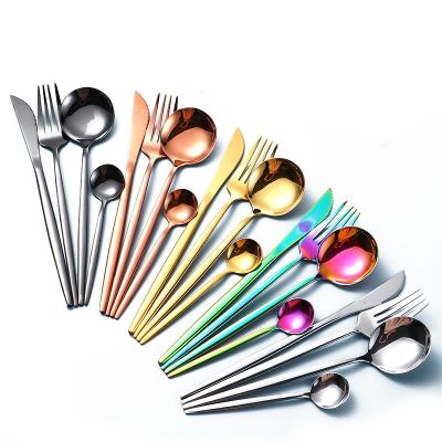 China Viable Bulk Titanium Stainless Steel Portugal Cutlery Set Dinner Knife Table Spoon And Fork for sale