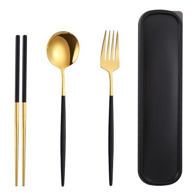 China Portugal Stainless Steel Travel Utensils Sustainable Outdoor Portable Cutlery Sets Camping Spoon Sets for sale