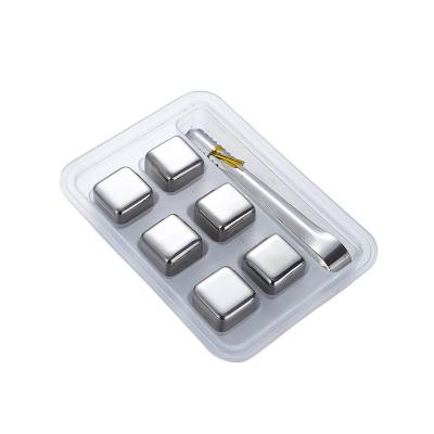 China Sustainable Reusable SS 304 Stainless Steel Ice Cube Whiskey Cooling Stone for sale