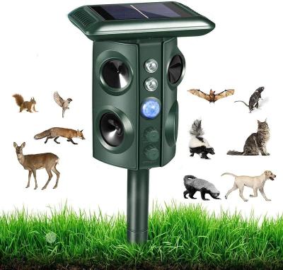 China SJZ Viable PIR Motion Sensor Solar Powered Outdoor Ultrasonic Animal Reflector Reject Cat Dog Bird Snake Mole Mouse Repellent for sale