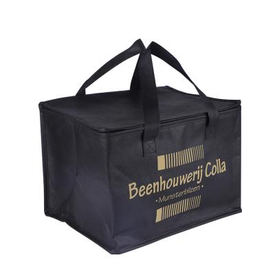 China Custom Logo Insulated Promotional Non Woven Thermal Cooler Bag Lunch Bag Insulated Cooler Bag for sale