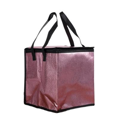 China Food Delivery Bag Thermal Insulated Cooler Bag Customized Reusable Non Woven Cooler Bag for sale