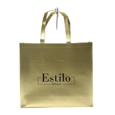 China High Quality China Factory Custom Recyclable Folding Metallic Nonwoven Grocery Tote Bag for sale