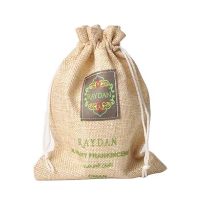 China Wholesale Custom Reusable Reusable Eco-Friendly Printed Logo Pouch Burlap Drawstring Gift Bag Eco Friendly Small for sale