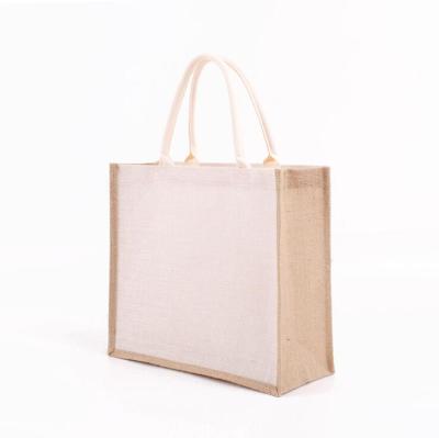 China Jute Tote Bag Promotional High Quality Strong Capacity Jute Shopping Bag for sale