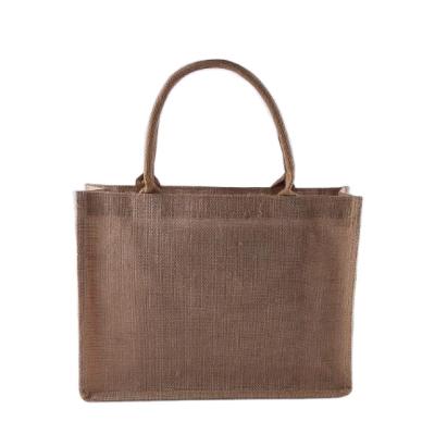 China Manufacturer Factory Shopping Jute Strong Tote Bag Reusable Capacity Strong Jute Bag for sale