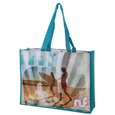 China Portable Promotional Reusable Polypropylene Tote Laminated Eco Bag Non Woven PP Woven Shopping Bag for sale