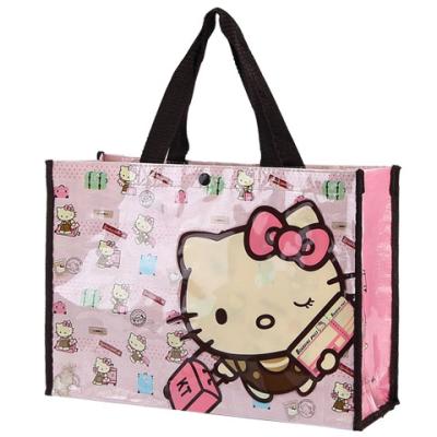 China Hot Selling Reusable Durable Handled Laminated PP Woven Shopping Bag With PVC Fashionable PP Woven Bag for sale