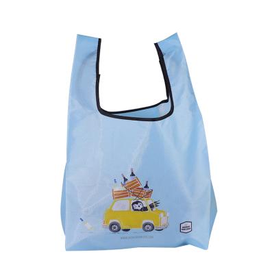 China Popular Promotional Reusable Reusable 210D Polyester Foldable Portable Polyester Newspaper Bag for sale