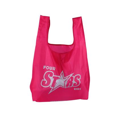 China Hot Selling Custom Reusable 210D Polyester Reusable Logo Diary Foldable Portable Polyester Bag for sale