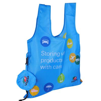 China Wholesale Reusable Foldable Custom Logo Polyester Daily Portable Bag 210D Polyester for sale