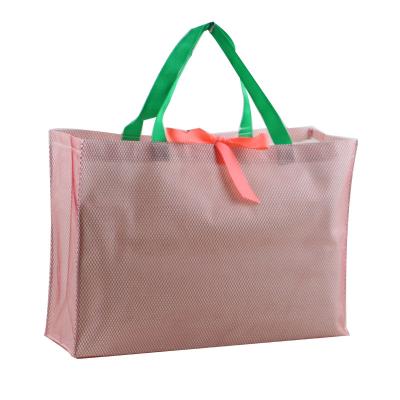 China New Fashionable Promotional Reusable Reusable Polyester Mesh Shopping Bag Design Mesh Non Woven Splicing Bag for sale