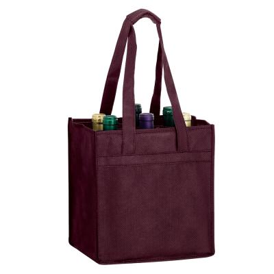 China Wholesale Custom Promotional Eco-friendly Portable Tote Bag Wine Bottle Logo Printing Non Woven Bag for sale