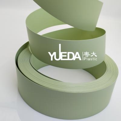 China Fresh Light Green Edge Banding Skin Feeling Plastic Edgebanding Scratch Resistant for sale