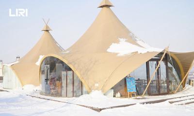 China 8m Luxury hotel Resort Teepee Indian Glamping Tent Jointed Together Used in Winter for sale