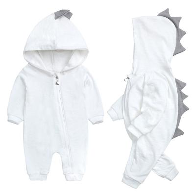 China 100% Cotton Autumn Baby Clothes Personality Crocodile Teeth Overalls Hooded Baby Cotn Romper for sale