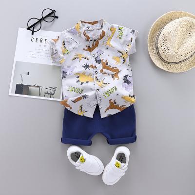 China New Design Cotton Clothes Summer 2pcs 100% Cotton Shirt New Sets Baby Cotton Boys Kids Clothing Canvas Set for sale