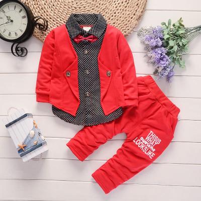 China 2018 100% Cotton Spring And Autumn New England Style Casual Two Piece Shirt Sets Wholesale Baby Clothes Sets for sale