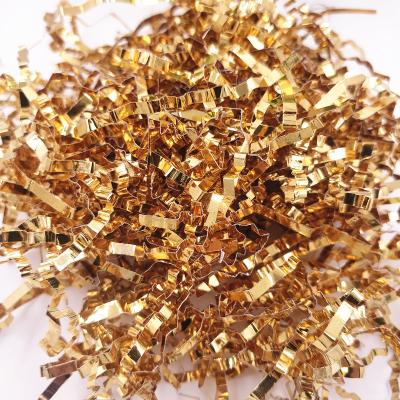 China China Disposable Gold Color Metallic Ply Paper Factory Price Shredded Raffia Paper Filler for sale