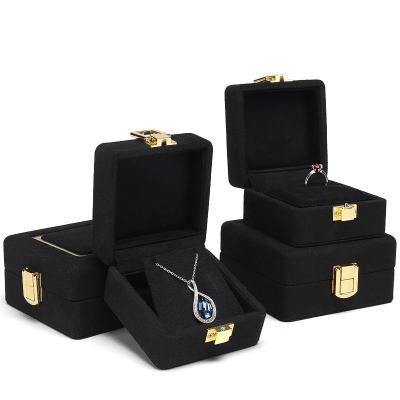 China High Quality Plastic Luxury Custom Jewelry Packaging Boxes Velvet Bracelet And Watch Ring Box for sale