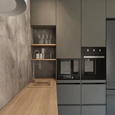 China Contemporary Modern Matte Kitchen Furniture Cabinet Wooden Kitchen Cabinetry for sale