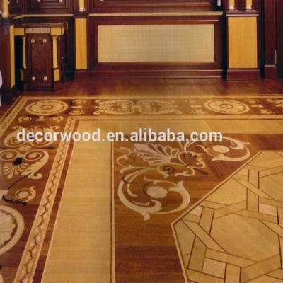 China Indoor custom design and class hardwood parquet medallions and borders for sale