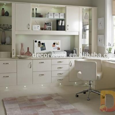 China Modern High End Luxury Solid Wood Bookcase White Home Office Design Custom Cabinetry for sale