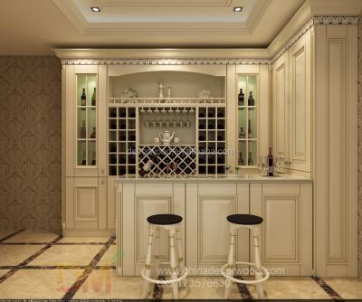 China 3D Rendering Wine Cream Home Interior Large White Handmade High End Cabinet Max Custom Plans for sale