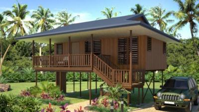 China Waterproof Home Beach Bungalows Wooden Look House Moistureproof for sale