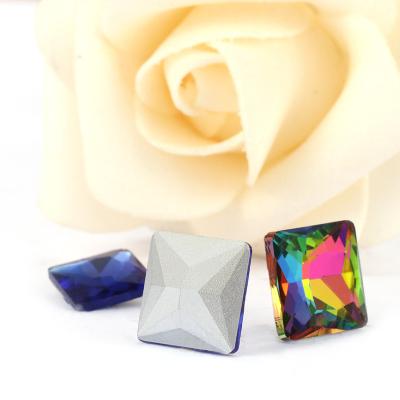 China Pointback's Hot Selling Pointback Strass Crystal Stones Glass Rhinestone For DIY Square Crafts Decoration for sale