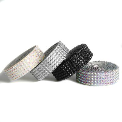 China Hot Selling Flatback Crystal Rhinestone Mesh Trim Diamond Iron On Trims Diamond DIY Self Adhesive Clothing Accessories for sale