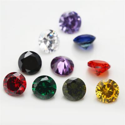 China Color Set Or Fire Top Fine Quality Favorable Price Round Cut Zircon Gemstones Color Synthetic Loose Cubic Zircon for sale