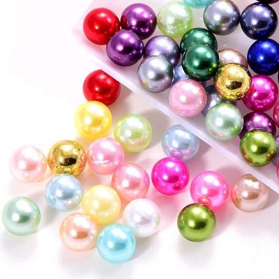 China Soft Color ABS 2mm High Quality Glass Beads Non Porous Loose Round Glass Beads for sale