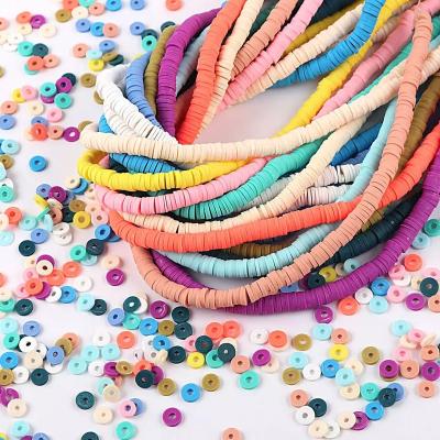 China Handmade Colorful Polymer Clay Beads Disc Loose Clay Brilliant Colors Beads Round Diy Jewelry Making Bracelet Necklace Accessories for sale