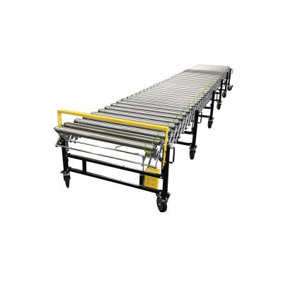 China Fire Resistant Expandable Mobile Flexible Powered Roller Conveyor For Warehouse Loading And Unloading for sale